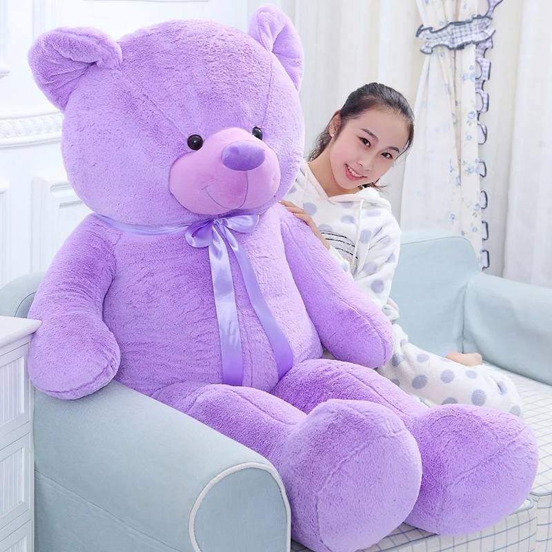 100/120Cm Viola Lavanda Teddy Toy Big Bear Action Figure Doll Lasso Prop Grab Machine Doll Regalo Di San Valentino Per La Fidanzata