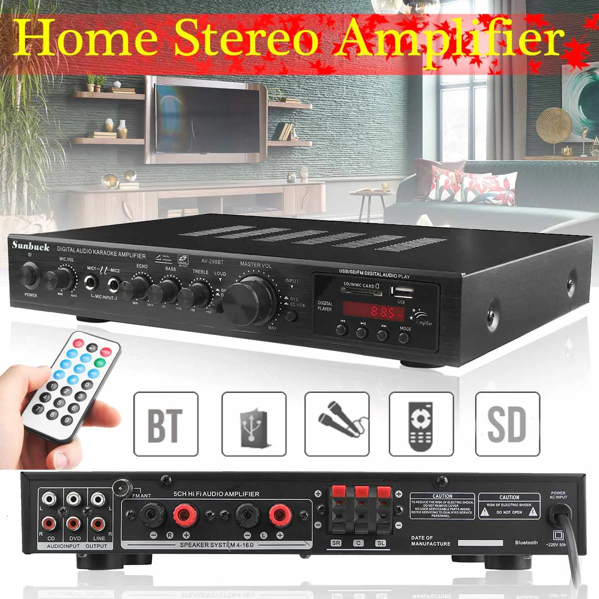 720W 5 Canali Bluetooth Hifi Stereo Surround Di Amplificazione Del Suono Led Digital Karaoke Home Cinema Theater Amplificatori Casa Amplificatori