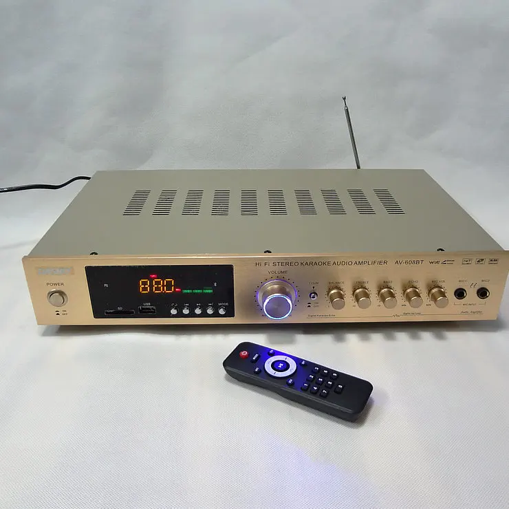 Av-608Bt Home 5 Canali Hifi Home Theater Karaoke Amplificatore Av Radio Ad Alta Potenza Amplificatore Di Potenza Bluetooth