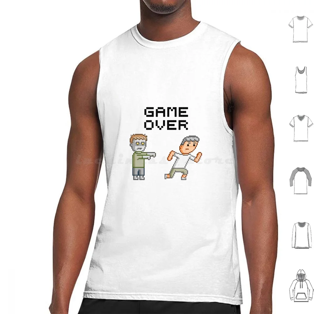 Game Over Zombies Dead Pixel Canotte Gilet Senza Maniche Gioco Game Over Zombies Dead Pixel Walking Dead Zombie The Walking Dead