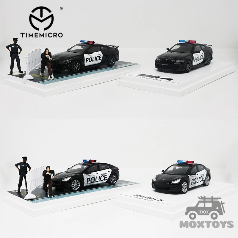 Timemmicro 1:64 M4 Carbon Covered/Modello 3 Police Car Diecast Model Car