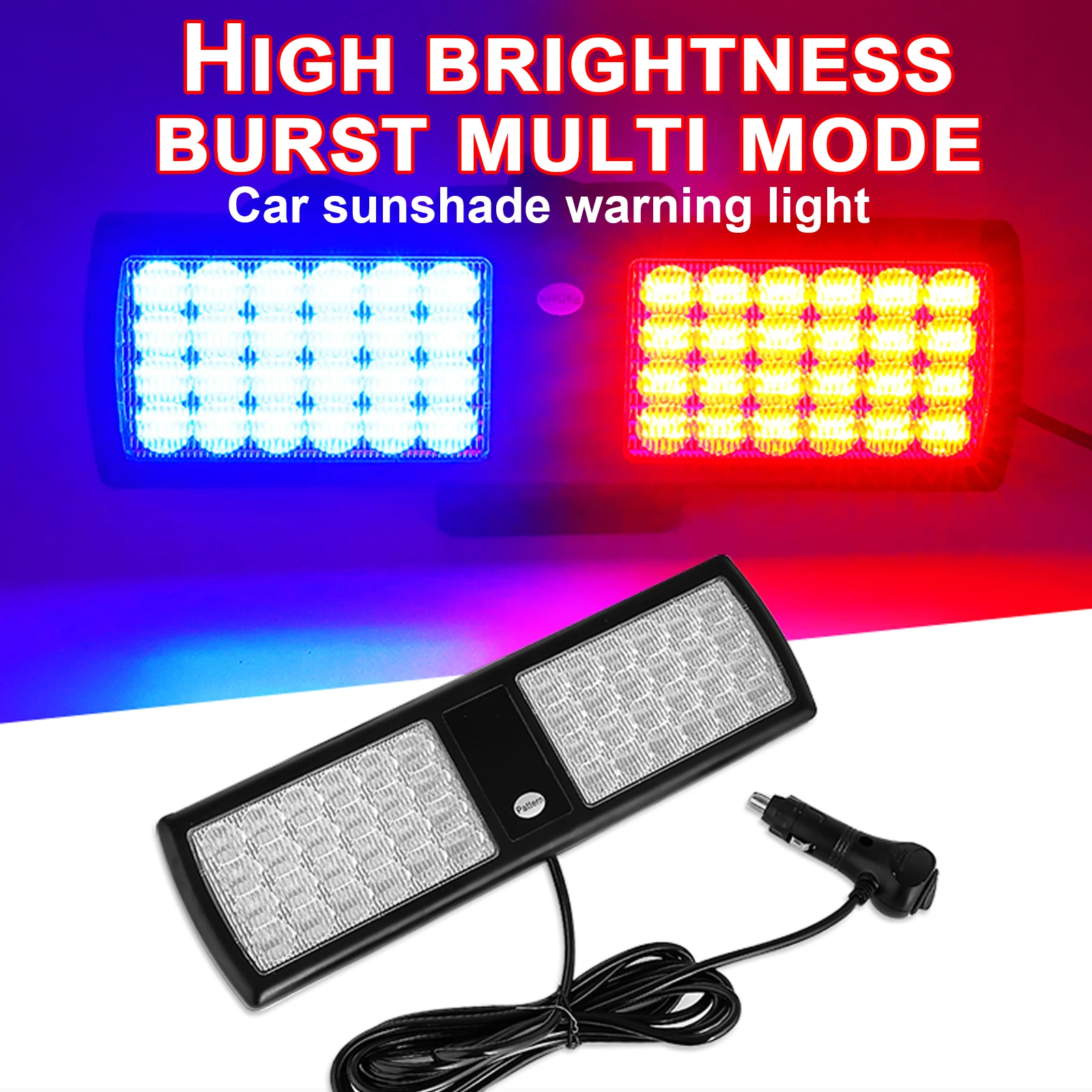 Ultrasottile Led Car Truck Strobe Panel Light Visiera Parasole Emergenza Beacon Modalità Flash Hazard Police Warning Lightbar Lampadina Di Parcheggio