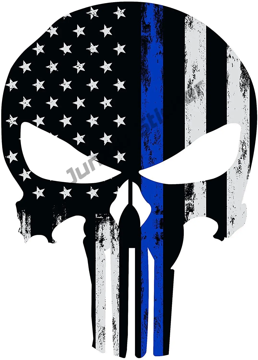 Skull Thin Blue Line Decalcomanie Window Decalcomania Sticker Police Blue Line Sticker Us American Flag Stickers Per Le Forze Dell'Ordine