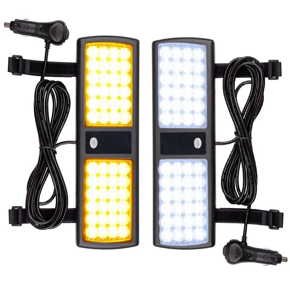 48Led Car Truck Strobe Panel Light Visiera Parasole Emergenza Beacon Modalità Flash Hazard Police Warning Lightbar Lampadina Di Parcheggio