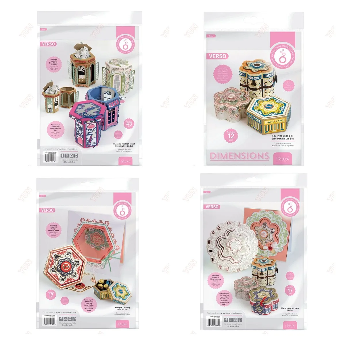 Hexagon Layering Floral Shopping The High Street Spinning Box Metal Cutting Die Fai Da Te Scrapbooking Paper Making Biglietto Di Auguri Nuovo