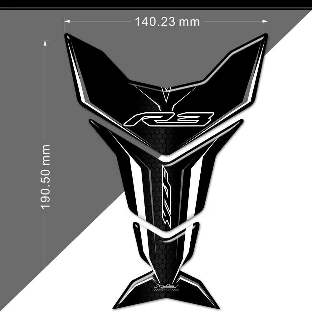 R3 Per Yamaha Yzf-R3 Yzfr3 Yzf R3 Tank Pad Adesivi Decalcomania Protector Carenatura Emblema Badge Logo R3 Ginocchio Parabrezza Parabrezza