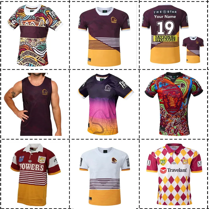 Brisbane Broncos Indigena Rugby Jersey 2023 Home Away Retro Rugby Shirt Australia Broncos Tuta Da Pesca Gilet City Jerseys