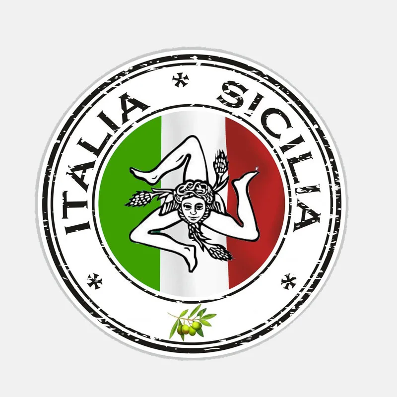 Interessante 11.9Cm * 11.9Cm Auto Impermeabile Italia Sicilia Adesivi Per Auto Decalcomanie Per Finestre In Pvc Pvc Carrozzeria Decorativa