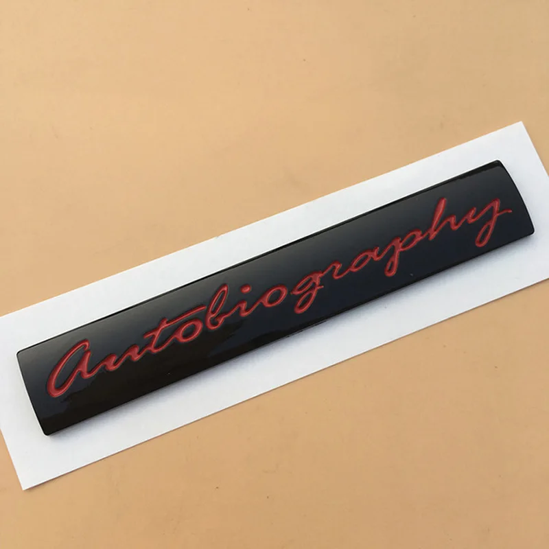 Red Autobiography Letters Emblem Bar Logo Per Land Range Rover Sv Edition Bar Badge Car Styling Trunk Sticker...
