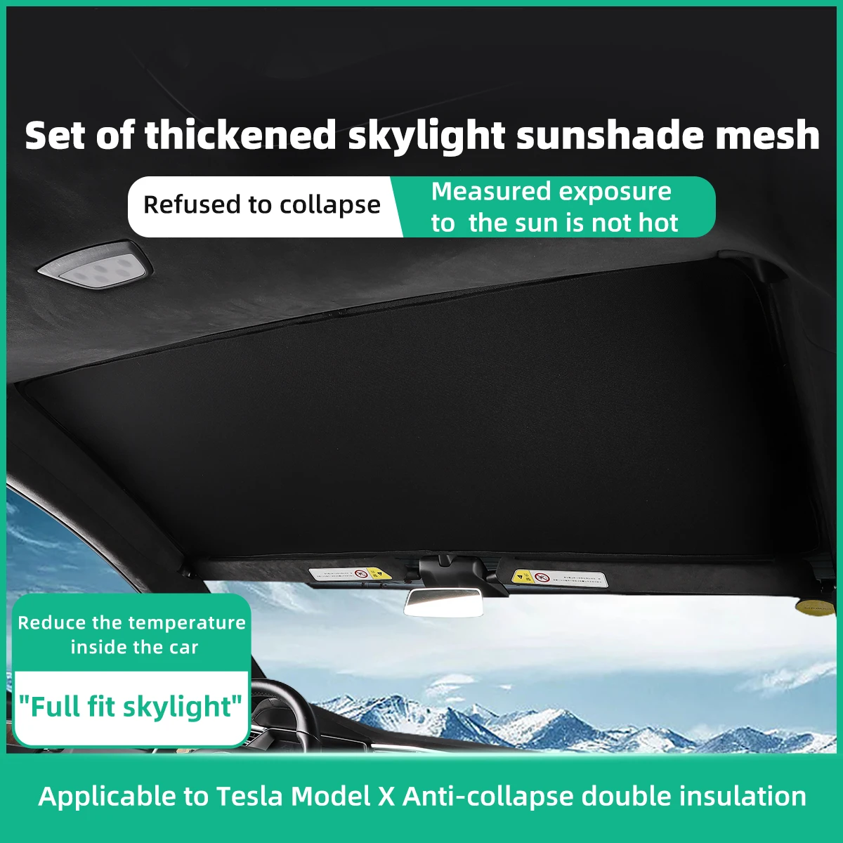 Per Tesla Model X 2023 Lucernario Blind Shading Net Accessori Per Auto Tetto In Vetro Lucernario Parasole Protezione Uv Parasole