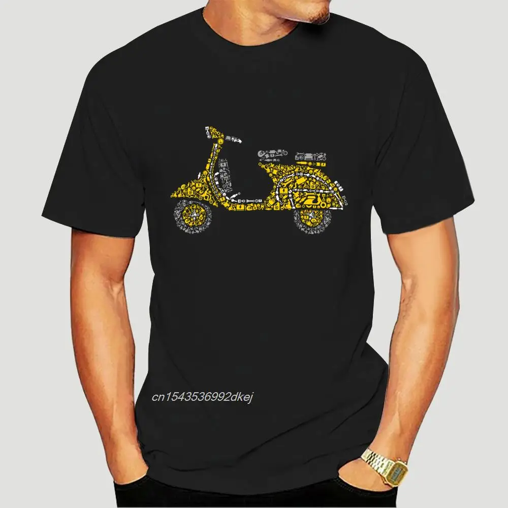 Fm10 T-Shirt Homme Scooter Vespa Moto 125 Vintage Dole Cadeau Moteurs Mens Pride Darkt-Shirt 1097A