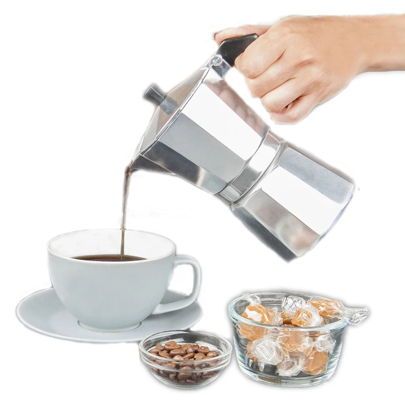Caffettiera In Acciaio Inossidabile Caffettiera Latte Caffettiera Italiana Moka Caffettiera Caffettiera Percolatore 1Cup/3Cup/6Cup Caffettiera Piano C