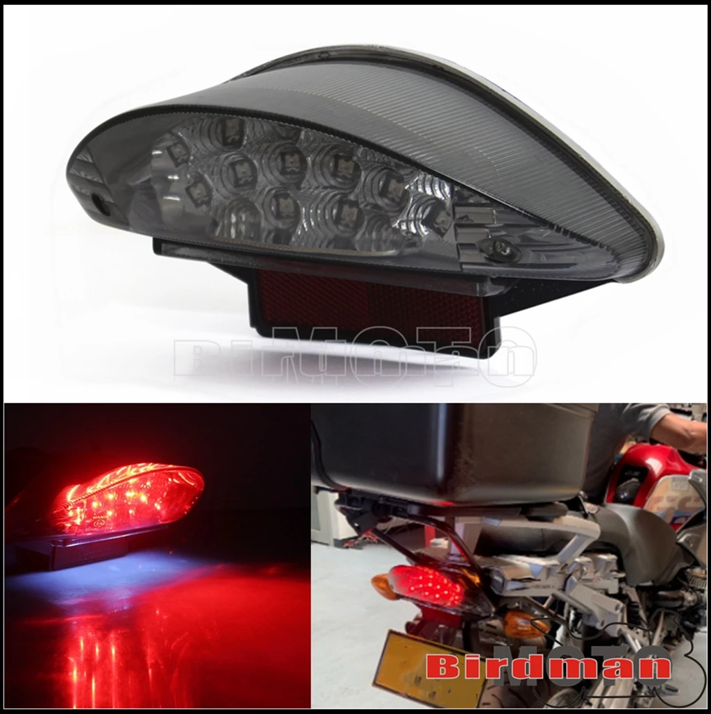 Moto 12V Led Targa Lampada Freno Posteriore Stop Lampada Fanale Posteriore Per Bmw F650 F650 Gs F650 St F800 St R1200 Gs Serie Rosso