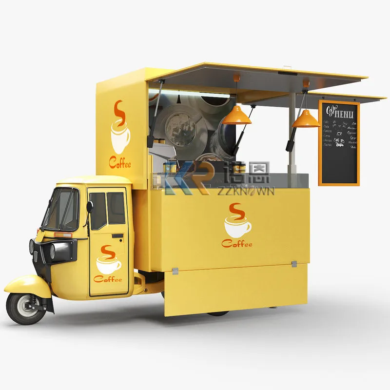 Elettrico Piaggio Ape Food Truck Coffee Vending Kiosk Mobile Espresso Coffee Ice Cream Cart Snack Catering Trailer Mini Truck