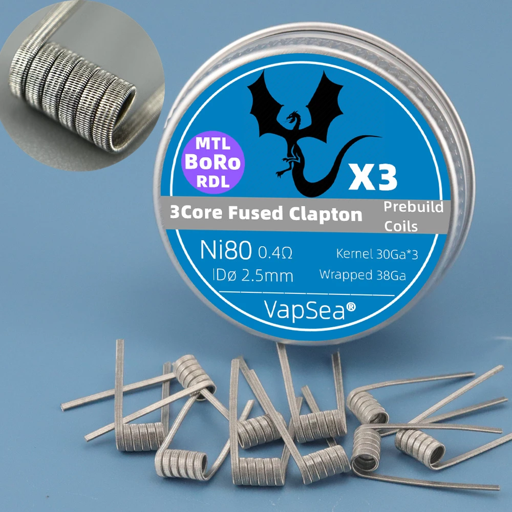 Bb Billet Boro Tank Bridge Bobine 2.5Mm Ni80/A1/Ss316L Alien Clapton Bobina Prefabbricata Per Cavo Di Riscaldamento Mtl/Rdl/Aio/Gtx/Pnp Rba