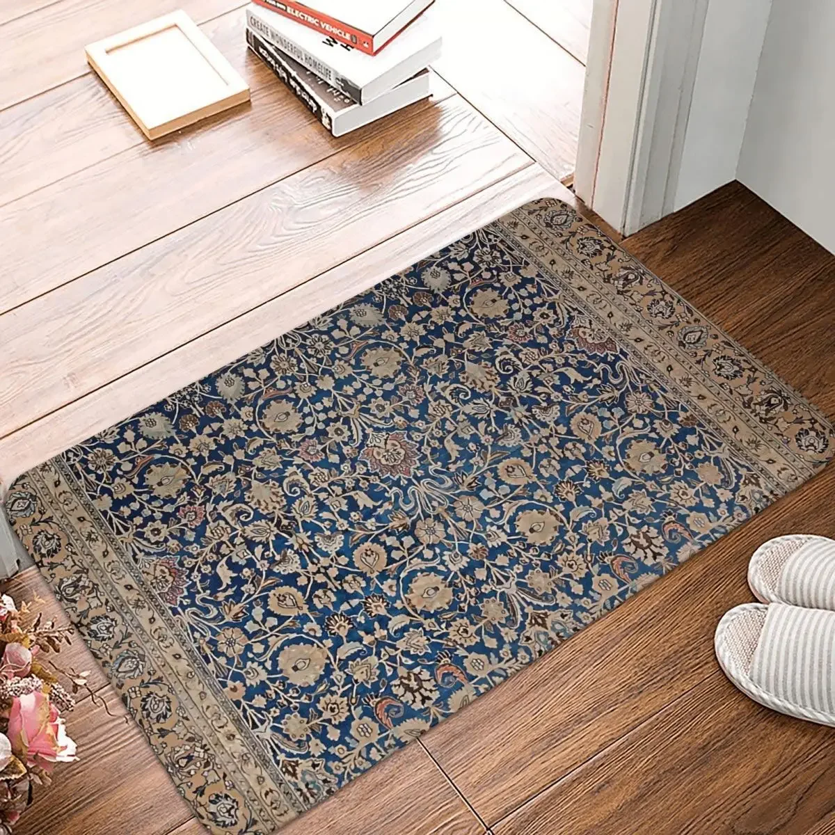 Retro Tappeto Antiscivolo Zerbino Tappetino Da Cucina Antico Tappeto Persiano Tabriz Stampa Balcone Tappeto Arredamento Camera Da Letto