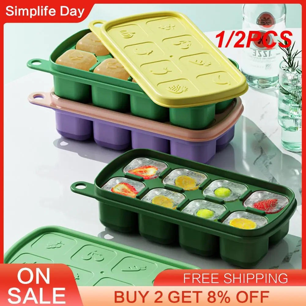 1/2Pcs Ice Grid Internet Red Food Grade Silicone Ice Block Mold Bar Accessori Da Cucina Ice Box Quick Freezing Summer Ice Maker