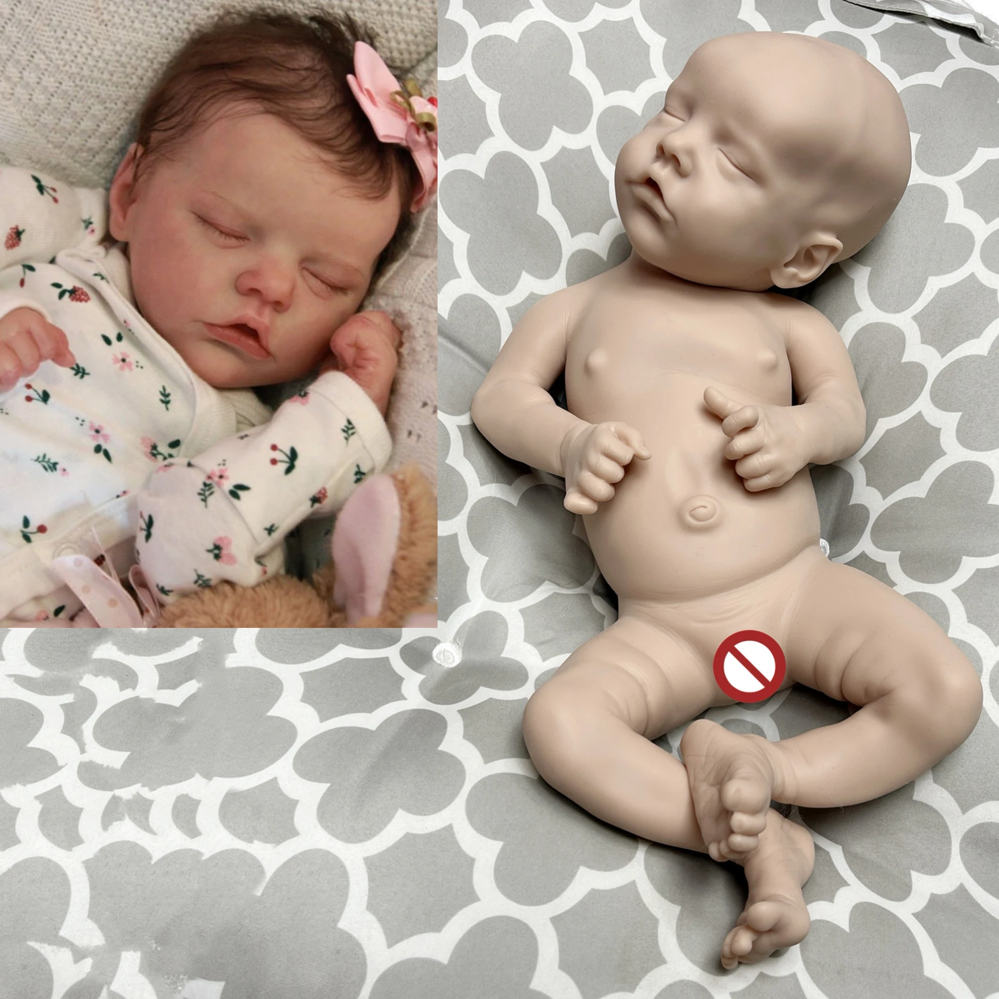 18 Pollici Twins B Unapinted Silicone Bebe Reborn Doll Bambola Appena Nata Realistica Fatta A Mano Bebe Reborn Corpo De Silicone Inteiro