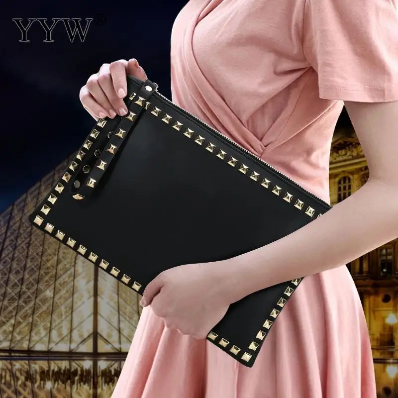 Pochette Pochette Da Donna In Pelle Borse A Rivetto Borsa Da Festa Designer Pochette Femme Pochette Pochette Pochette Borsa Nera