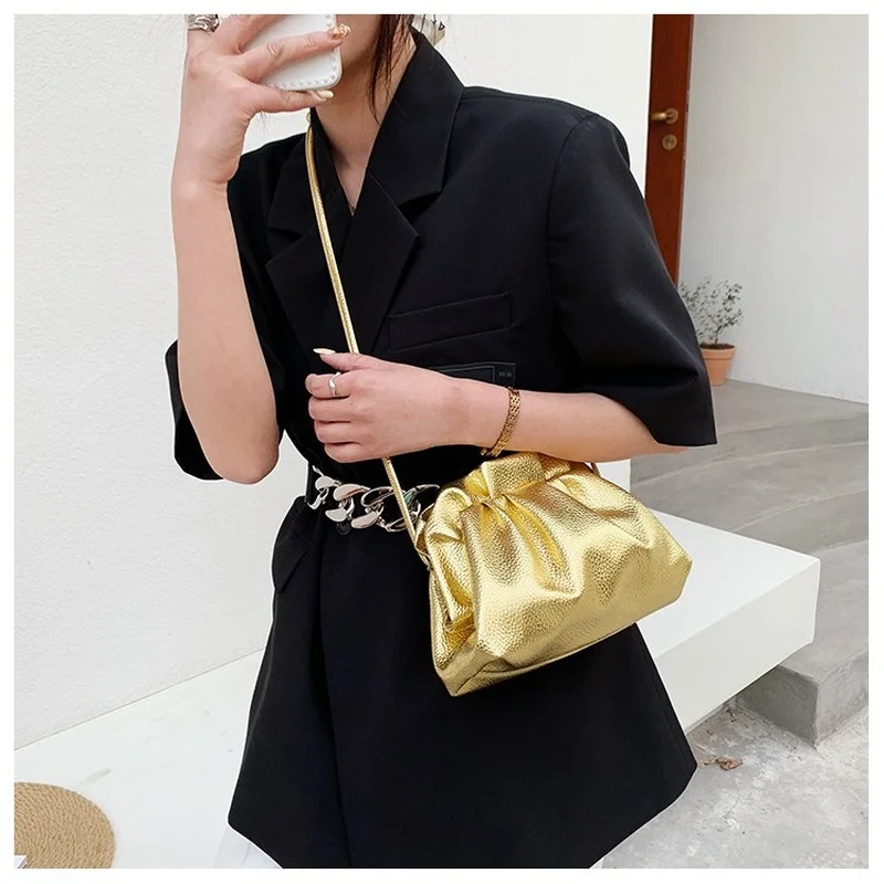 Designer Luxury Silver Gold Bags Borse A Tracolla Pochette Per Le Donne Borsa Hobo Bolsas Pochette Femme Luxe Milwau