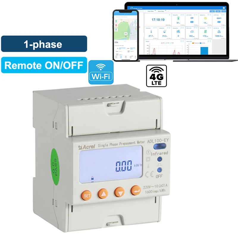 Smart Energy Metering Rs485 Ingresso Ac Monofase Ev Ricarica Contatore Elettrico Prepagato