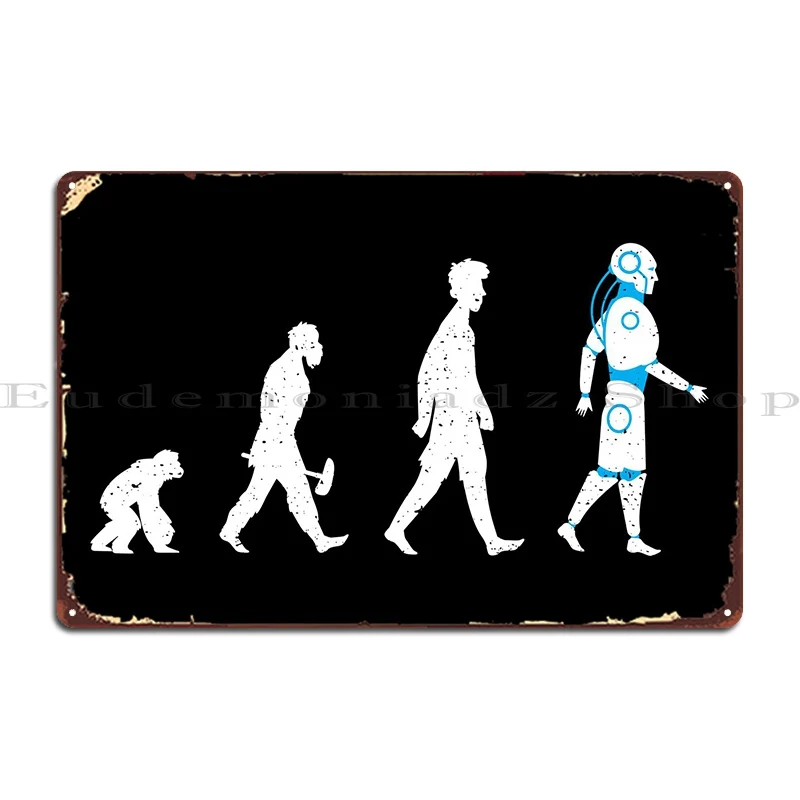 Robot Evolution Metal Platform Poster Decorazione Arrugginita Cinema Print Garage Tin Sign Poster