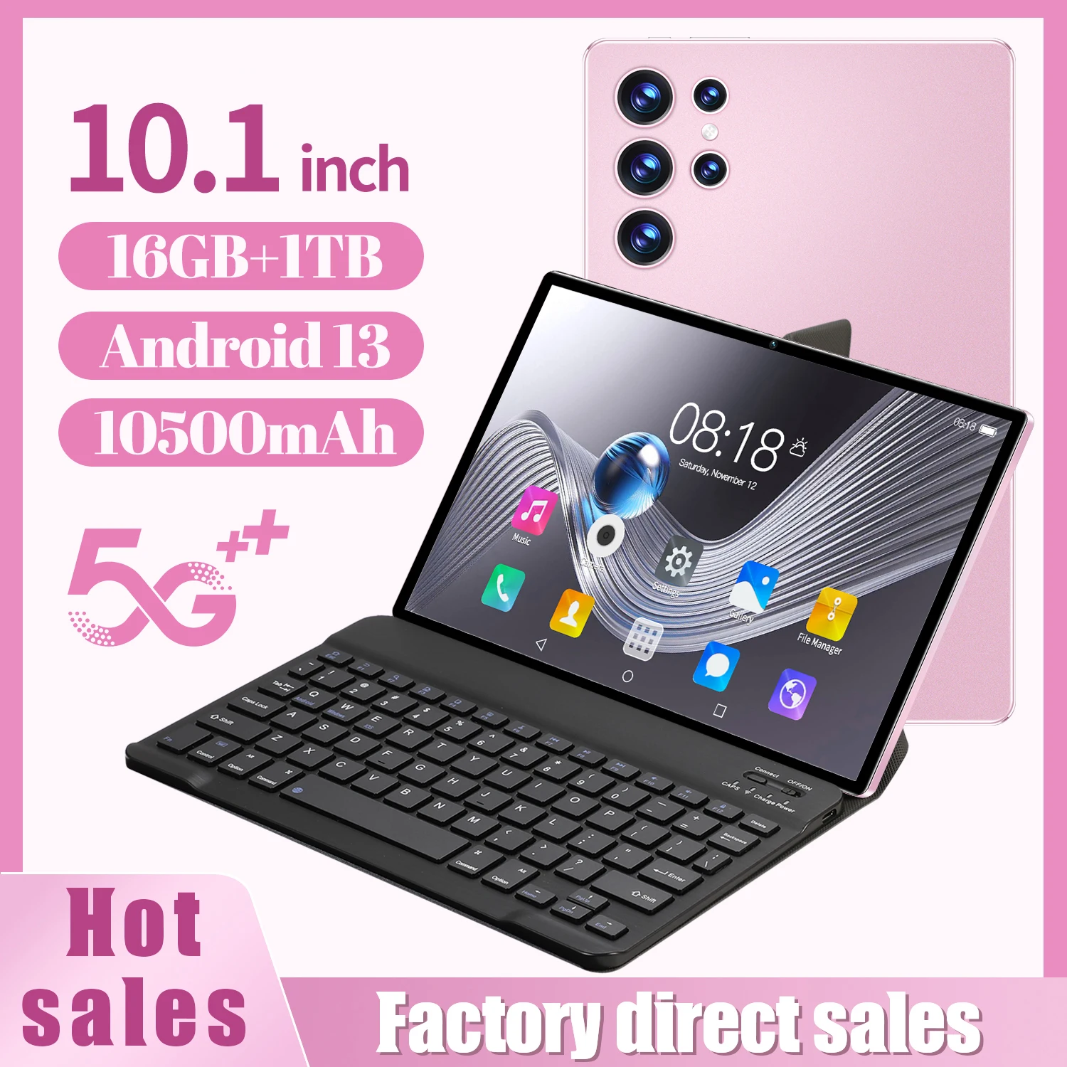 Tablet Pc Android 13.0 10.1 11 12 Pollici 16Gb Ram 1Tb Rom Wi-Fi Google Play Gps Dual Sim Calling Con Tastiera Global Edition 5G