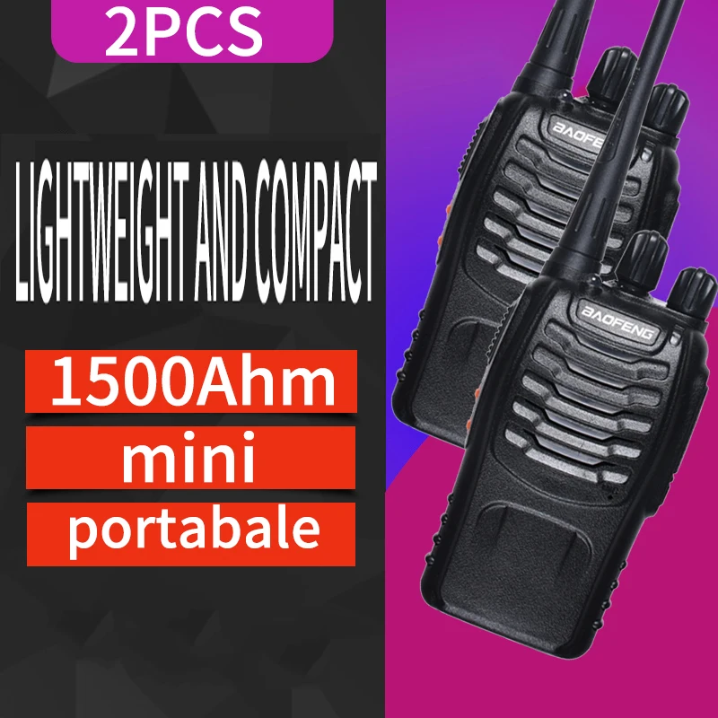 2 Pezzi Baofeng Walkie Talkie Walkie-Talkie Stazione Radio Autoradio Bidirezionale Radio Portatile Economica Per La Comunicazione Di Caccia