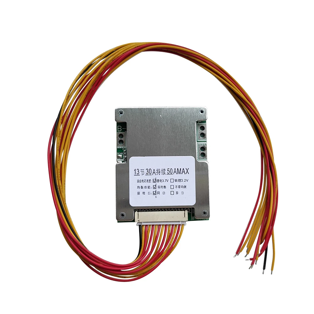 Bms 13S 48V 50A 18650 Li-Ion Li-Ion Battery Pack Protection Pcb Board Batteria Agli Ioni Di Litio Protezione Da Sovraccarico Con Bilanciamento