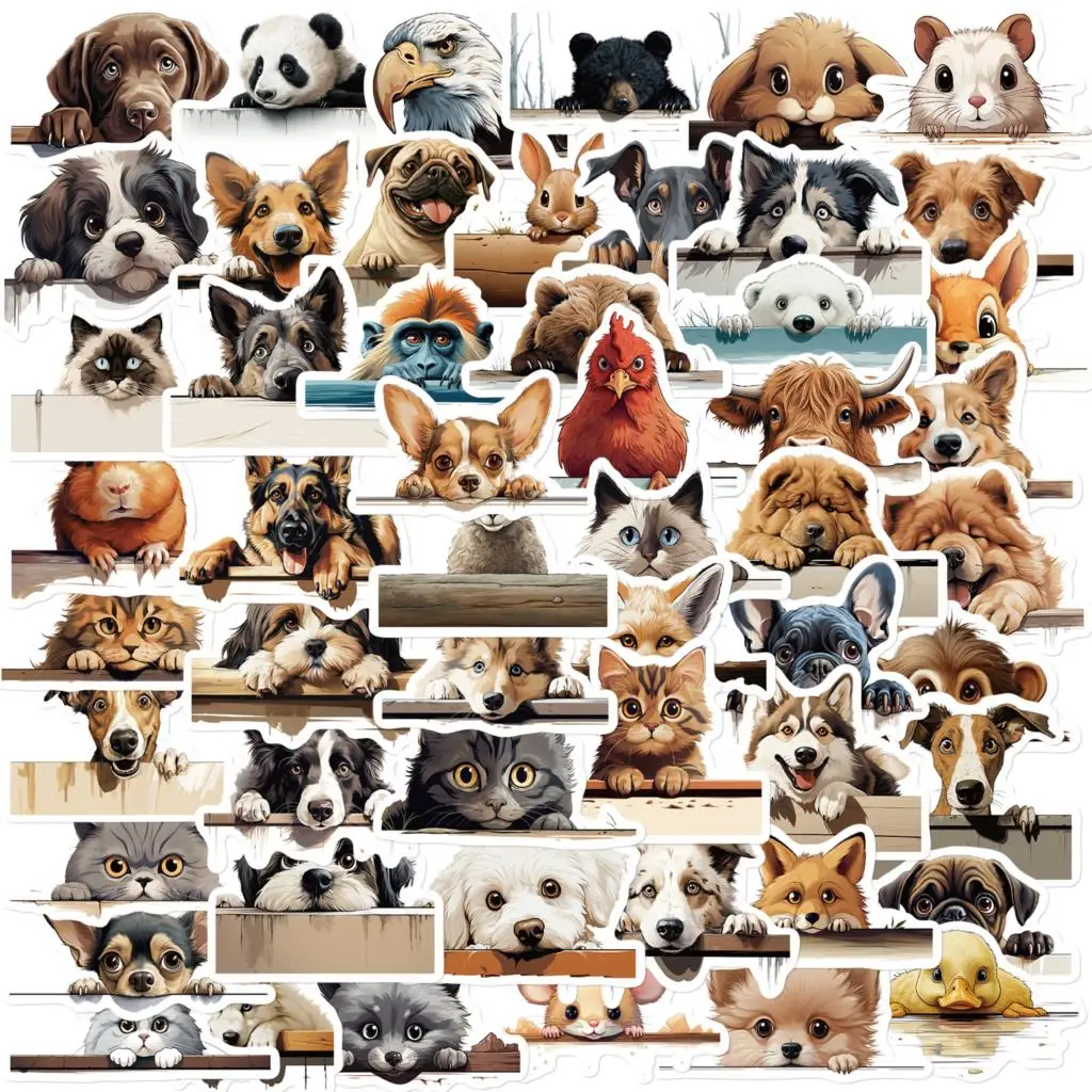 10/60Pcs Animal Avatars Personality Stickers Decorazione Laptop Valigia Skateboard Chitarra Cartoon Graffiti Stickers Giocattoli Regalo