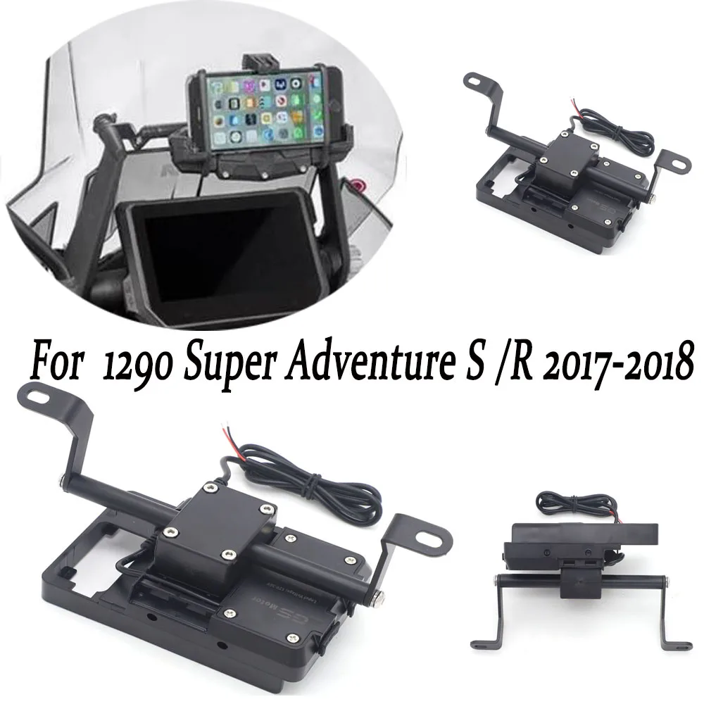 For 1290 Super Adventure S R Gps Bar Mobile Phone Bracket Gps 2017-2019 Motorcycle Front Stand Holder Smartphone