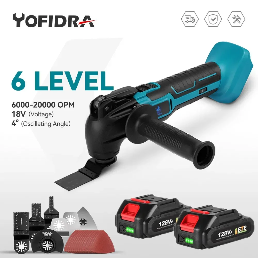 600W Oscillante Multi Tool 20000Opm Cordless Elettrico Lavorazione Del Legno Sega Da Taglio Strumento Decorazione Della Casa Per Batteria Makita 18V