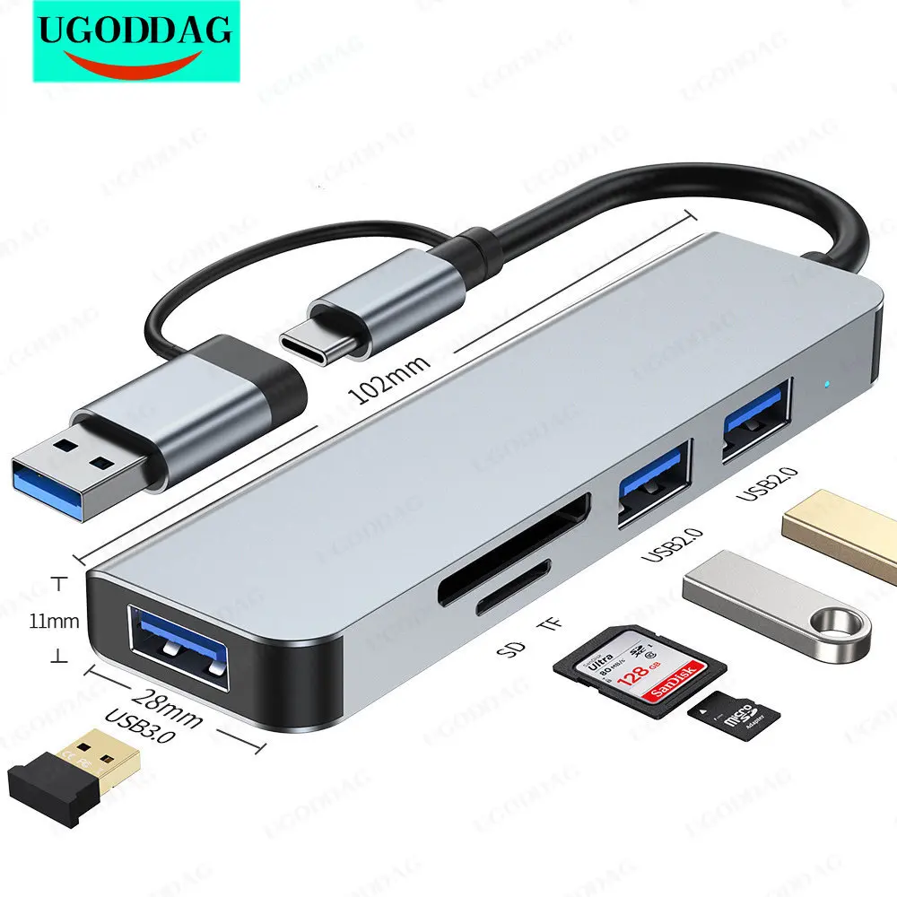 Adattatore Otg Splitter Usb C Hub Tipo C Per Computer Macbook Pro Air Type C Hub Dock Station Hub Usb C Accessori Per Computer