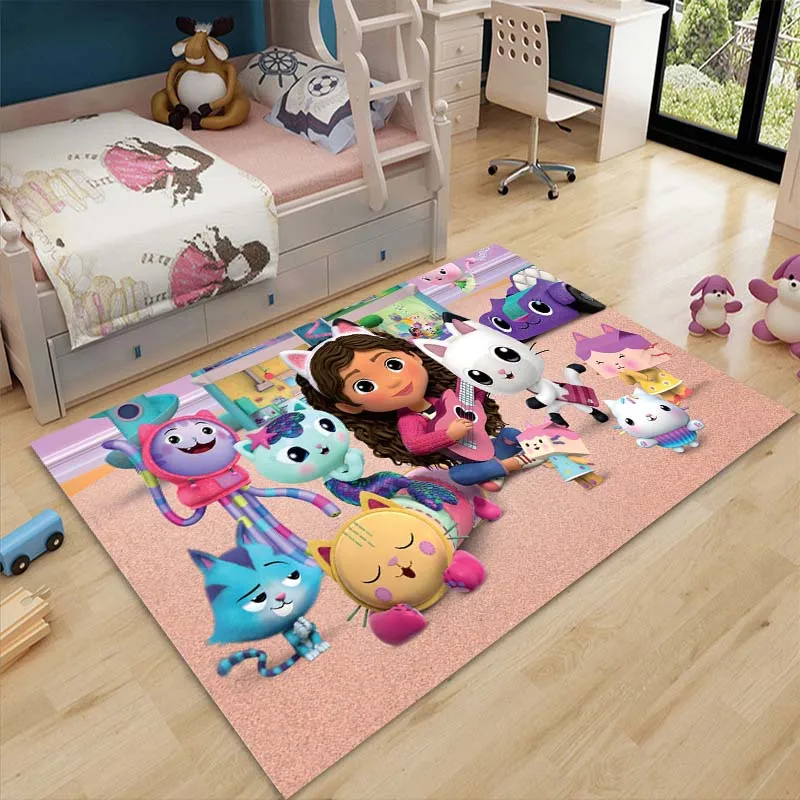 Gabbys Dollhouse Cartoon Cartoon Carpet Kawaii Bambini Strisciante Mat Area Tappeto Soggiorno Camera Da Letto Tappeti Tappetino Sala Giochi Decorazion