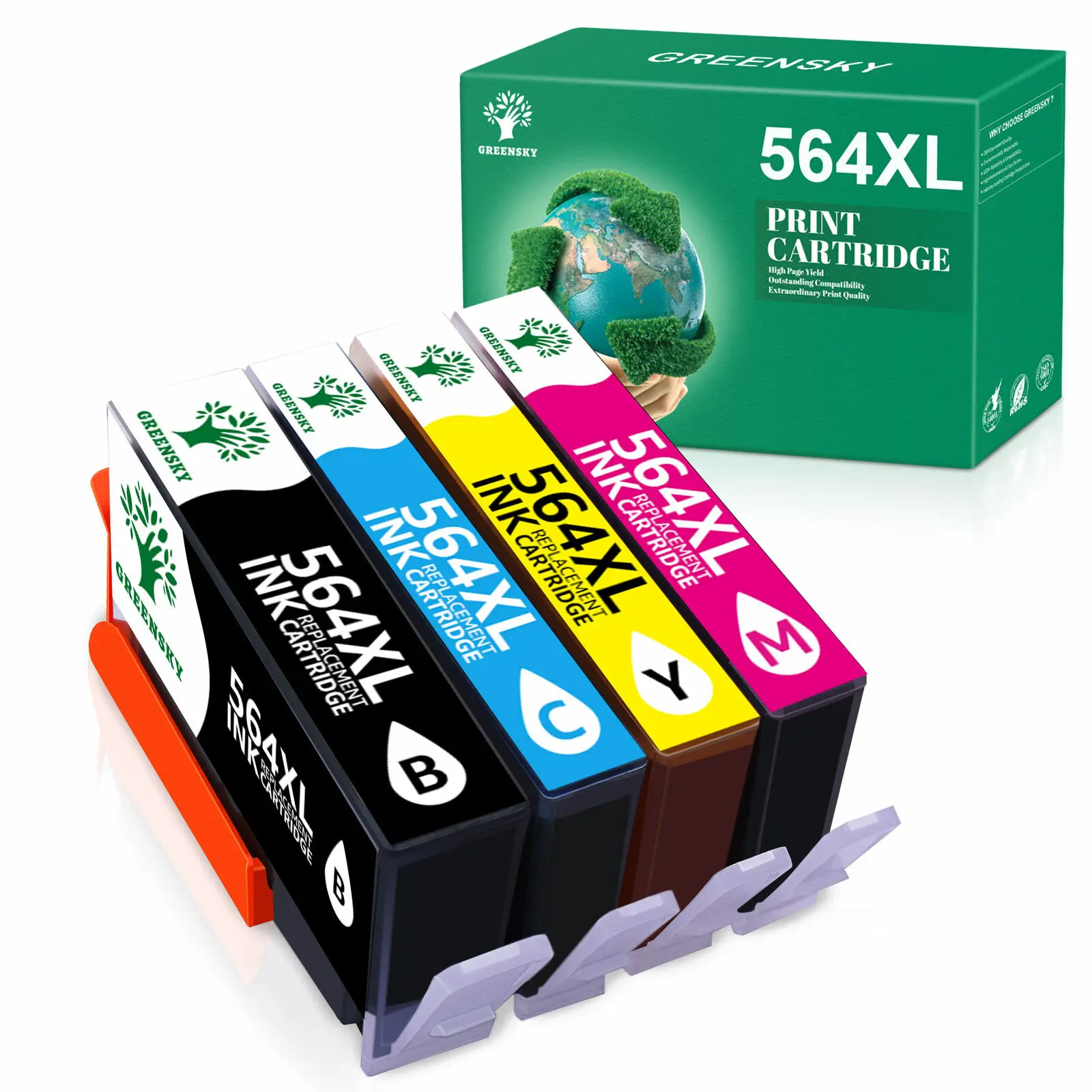 Confezione Da 4 Cartucce D'Inchiostro 564Xl Per Hp Officejet 4620 4610 Photosmart 7510 7820 5520