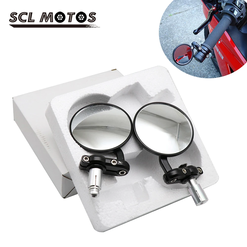 Scl Motos 1 Paio Moto 18Mm Maniglia Bar End Specchietti Posteriori Scooter Specchietti Retrovisori Specchietti Retrovisori Laterali Accessori Moto