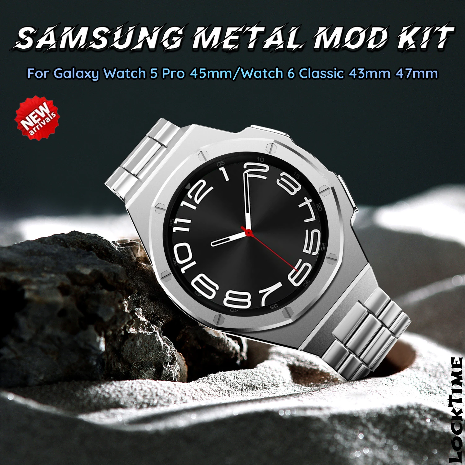 Luxury Metal Mod Kit Per Samsung Galaxy Watch 6 Classic 47Mm Per Galaxy Watch 6 Classic 43Mm Metal Band Watch 5 Pro 45Mm Strap