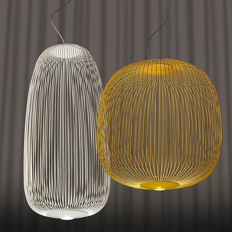 Modern Foscarini Raggi 1/2 Lampadario Gabbia Per Uccelli In Ferro Lampadari A Soffitto A Led Illuminazione Lampada A Sospensione Lampade A Sospensione