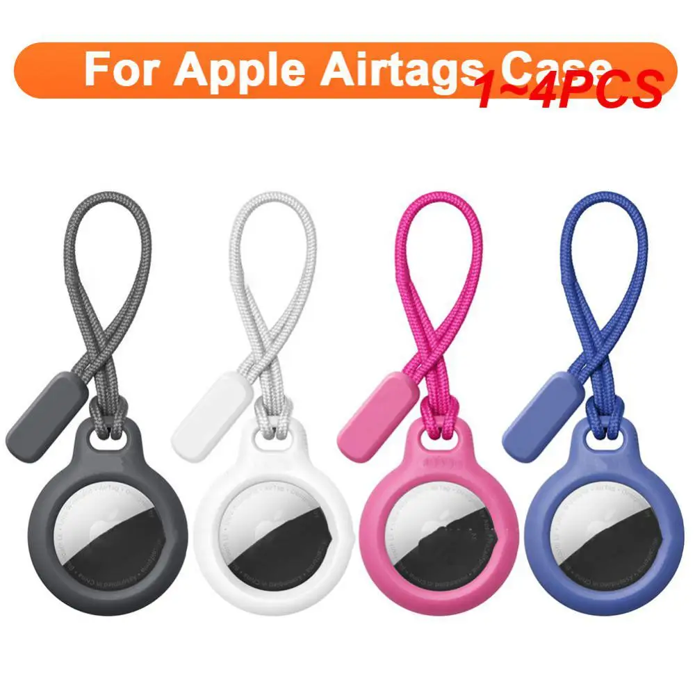 1 ~ 4Pcs Cover Protettiva Con Cinturino Per Airtag Secure Holder Portachiavi Airtag Case Bumper Tracker Accessori Antigraffio