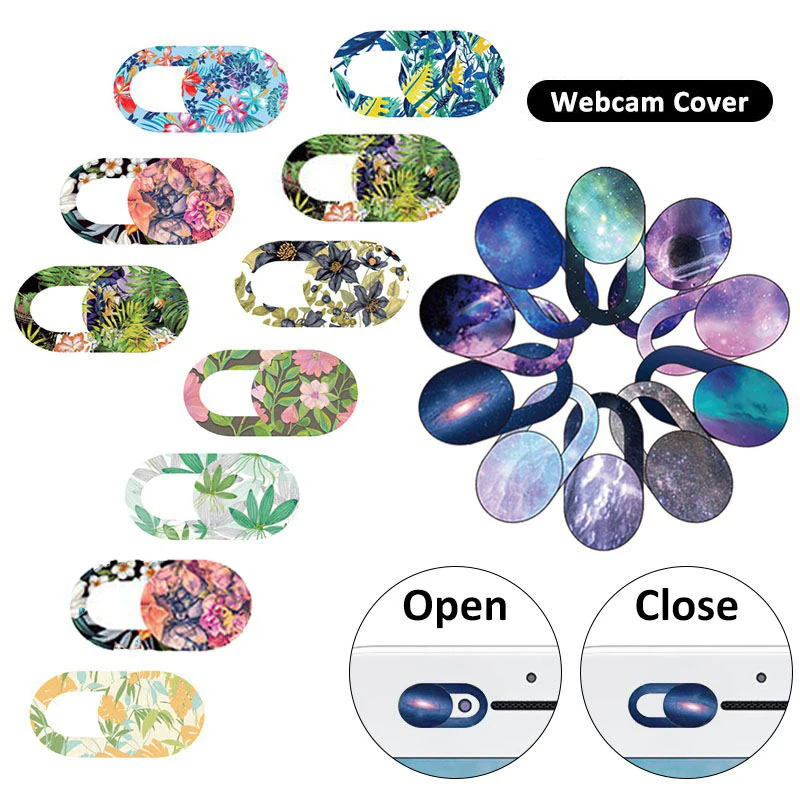 3Pcs Ultra Sottile Universale Webcam Cover Laptop Tablet Cellulare Obiettivo Fotocamera Privacy Adesivo Fiori Portatili Web Cam Slider
