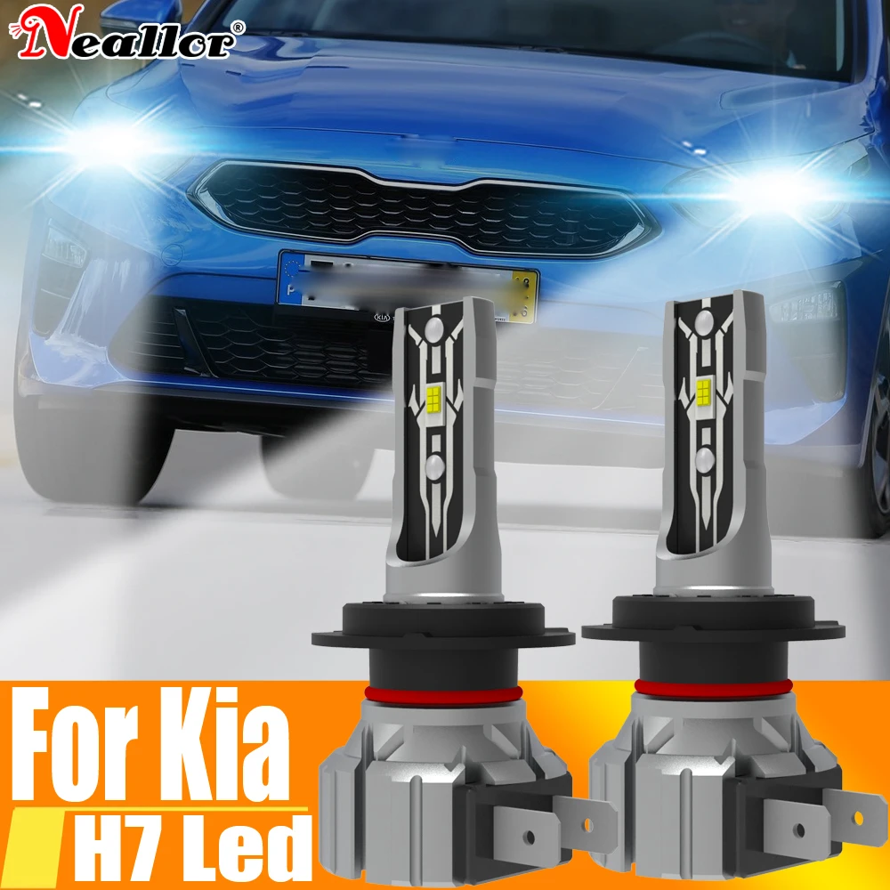 2Pcs H7 Led Light Headlight Canbus Car Bulb High Power 6000K White Moto Diodo Lamp 12V 55W Per Kia Ceed Cerato 2 Bmw 2006 ~ 2023