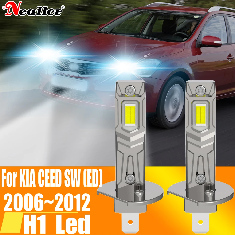 2X H1 Led Light Canbus Bulb Car Headlight High Power Auto Fog Diode Moto Driving Running Lamp 12V 55W Per Kia Ceed Sw 2019 ~ 2023