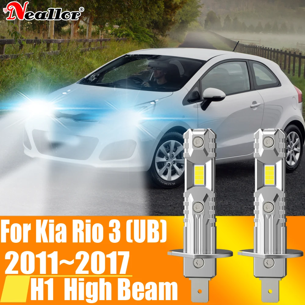 2X H1 Led Light Canbus Bulb Car Headlight High Power Auto Fog Diode Moto Driving Running Lamp 12V 55W Per Kia Rio 3 Ub 2011 ~ 2017