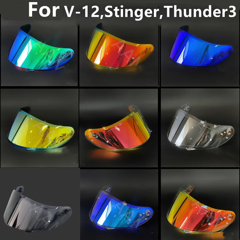 Visera Casco Moto Parabrezza Per Mt V-12,Stinger,Thunder3 Casco Visiera Scudi Lente Protezione Uv Accessori Per Casco Antivento