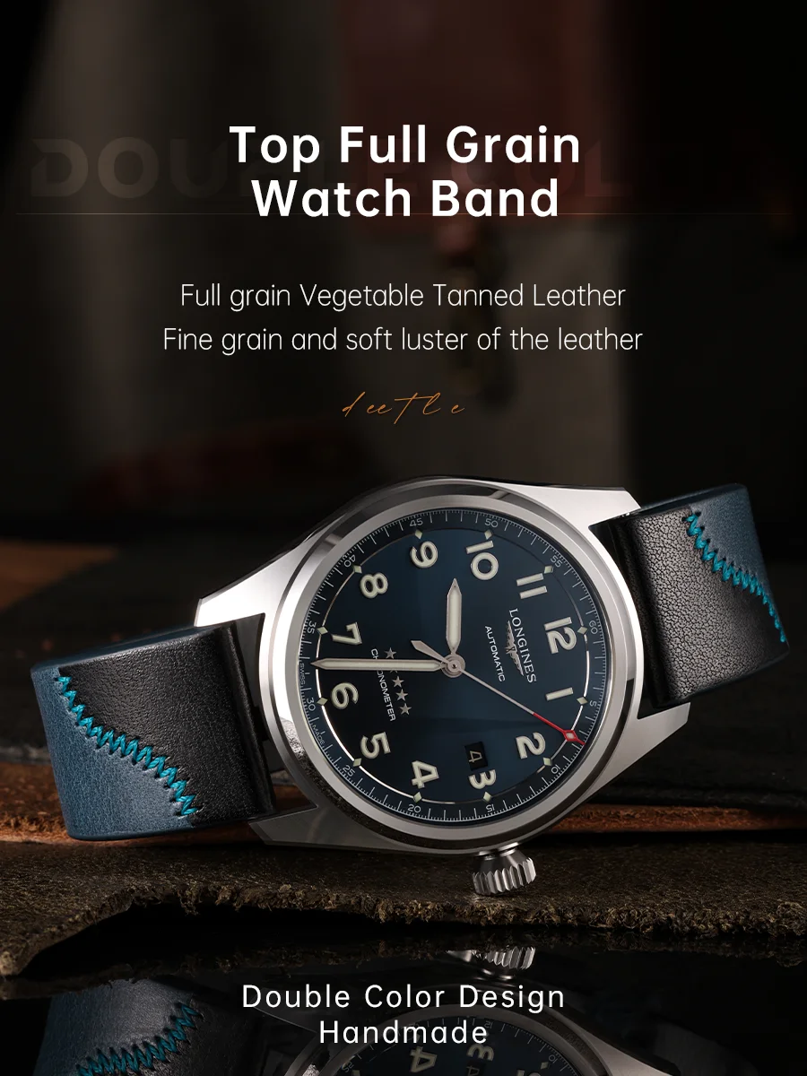 Cinturino Per Orologio A Sgancio Rapido Maikes, Design Originale, Fatto A Mano, Accessori, Cinturini Per Orologi In Pelle Pieno Fiore, Per Iwc, Rolex,
