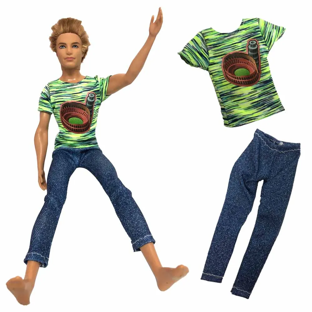 Nk One Set Ken Doll Clothes Fashion Cool Manica Corta Summer Outfit Per Barbie Boy Ken Doll 30Cm Doll Migliori Accessori Regalo 065A