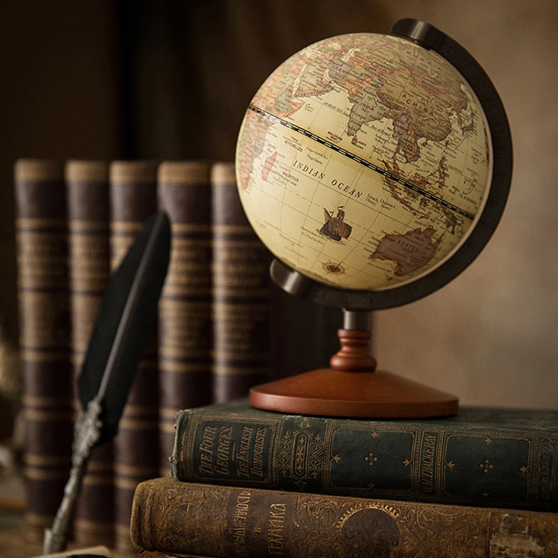 22Cm World Globe Earth Map In Inglese Retro Base In Legno Strumento Terrestre Geografia Educazione Geografia Globo Do Mapa Mundi