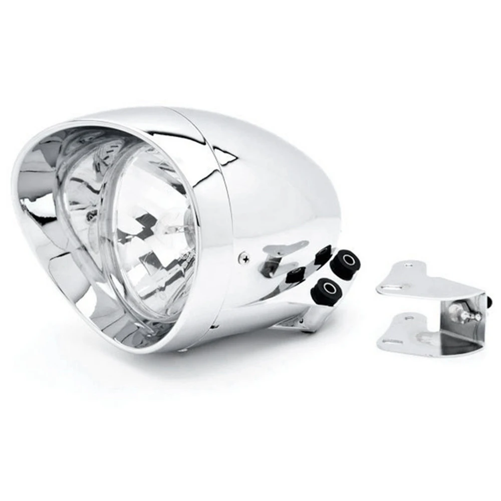Faro Cromato Personalizzato Per Moto Per Honda Iron Horse 400/600 Yamaha Suzuki Kawasaki High Low Beam Head Light