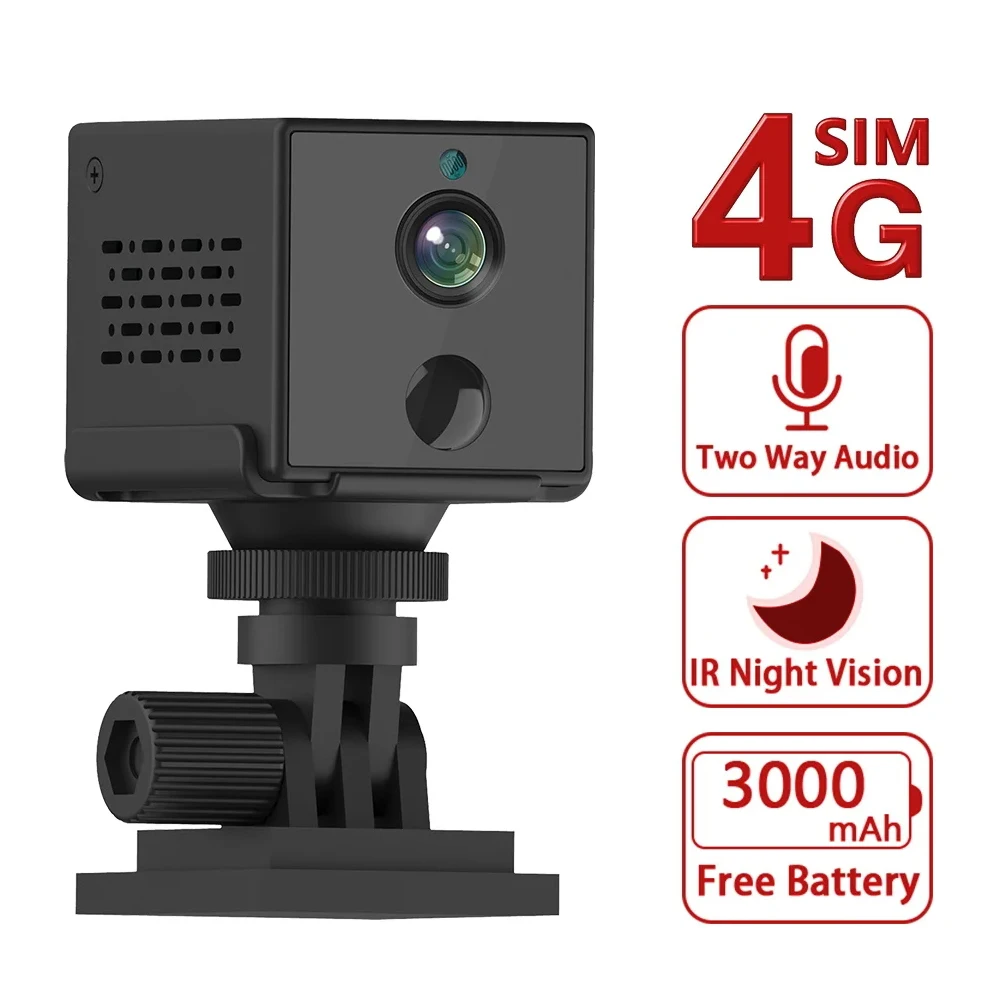 5Mp 4G Sim Card Mini Camera Human Detection Wifi Camera Built-In 3000Mah Batteria Di Sorveglianza Di Sicurezza Videocamera Videoregistratore