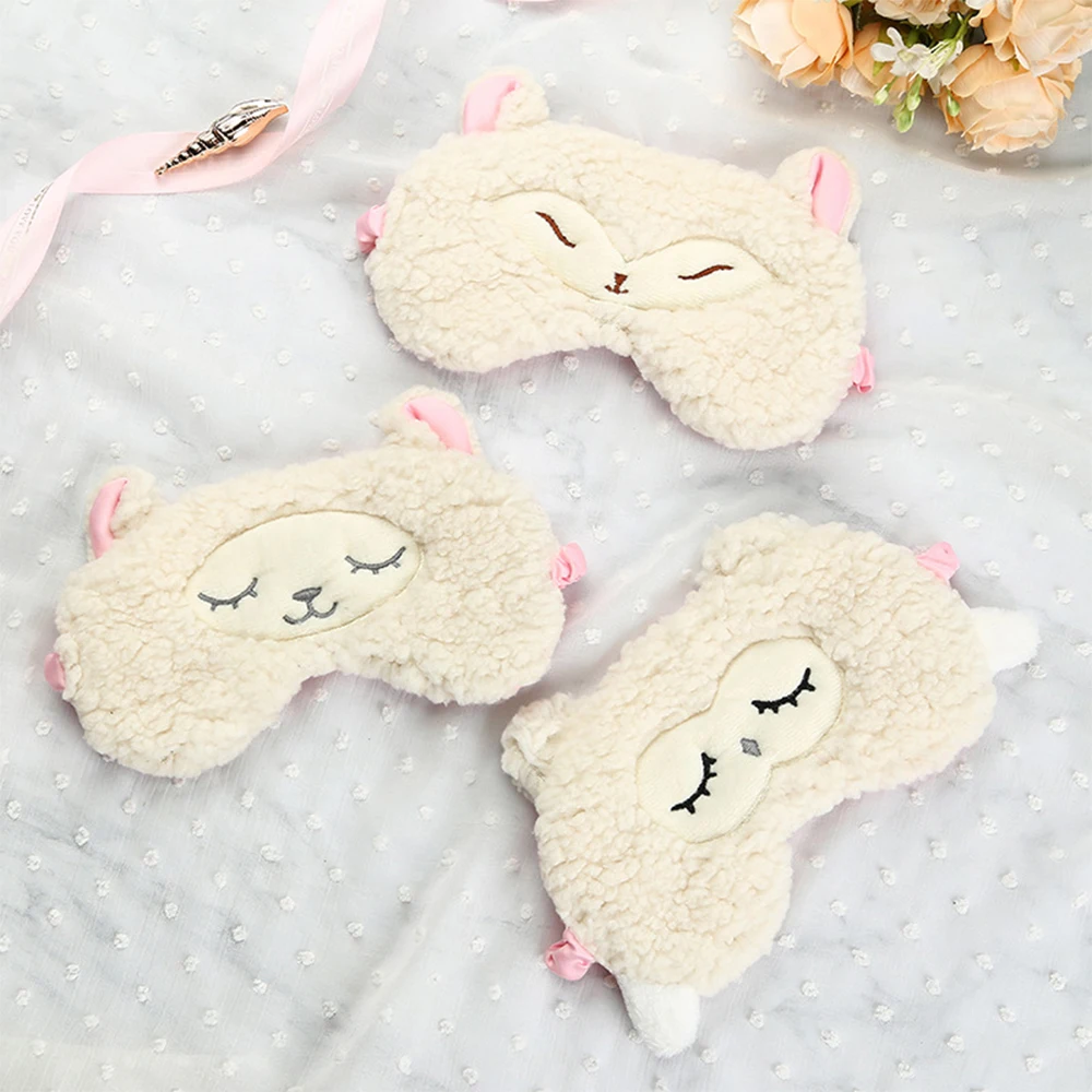 Peluche Sleeping Sheep Mask Eye Blindfold Sort Bandage Cover White Cute Cloud Sleep Dream Night Mask For Relax Health Women Men